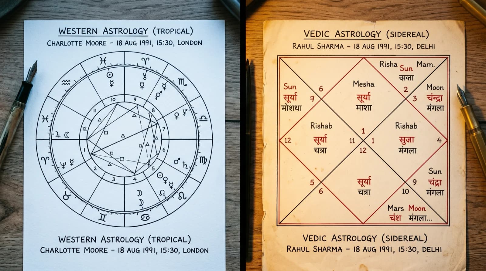Detail of brass astrolabe and zodiac glyphs against warm cream